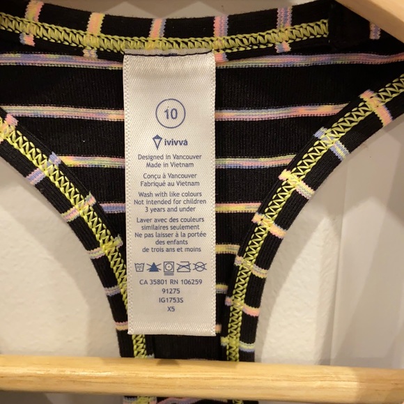 Ivivva Black & Pastel Rainbow Striped Racerback - Picture 7 of 7